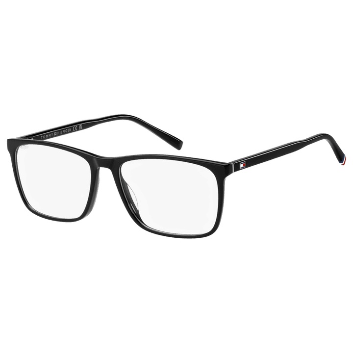 Tommy Hilfiger szemüveg, klasszikus műanyag keret, férfi, könnyű, fekete