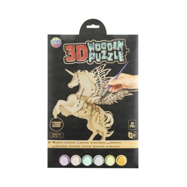 Puzzle lemn unicorn 3D