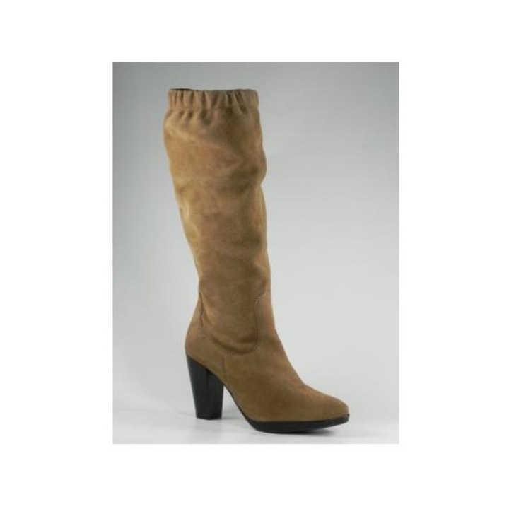 Cizme dama din piele intoarsa naturala Caroline, Galben