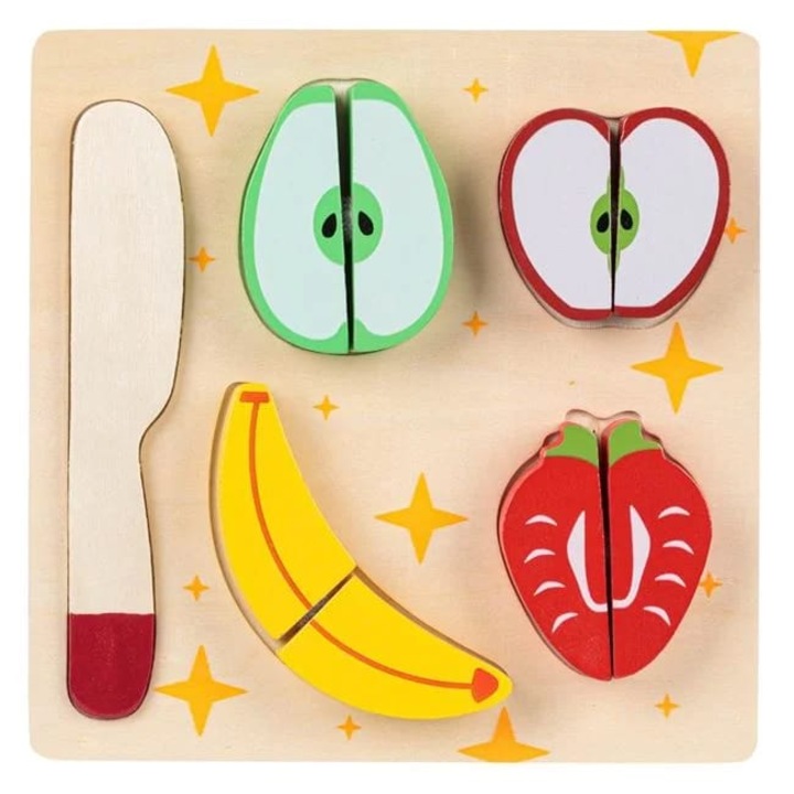 Felszeletelhető gyümölcs szett & Fa kés 18x18cm