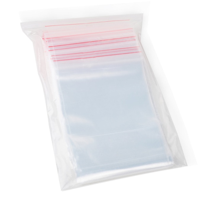 Set 100 Pungi cu Inchidere Zip, 80 x 110 mm, Grosime 40 Microni, din Material Plastic de Calitate Alimentara, pentru Sigilare Sigura a Alimentelor si Organizare Obiecte Mici