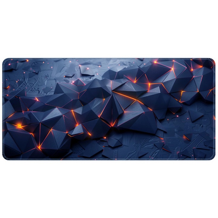 Mousepad profesional 3D, suprafata textila, baza cauciucata anti-alunecare, 800x300x2mm, albastru inchis