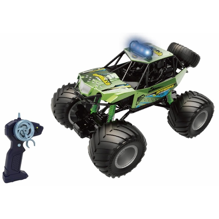 Távirányítós autó gyerekeknek, Big Foot, zöld, 1:10