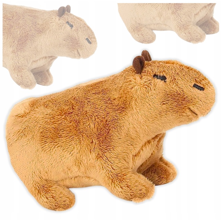 Плюшена играчка Капибара, Skibi Store, 16 см, бежов цвят, мек материал, CE сертификат