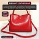 Női táska természetes bőrből, IMODIX®, 3 különböző méretű pánt, több rekesz, méretei 24x19x11 cm, 7802-es modell, piros