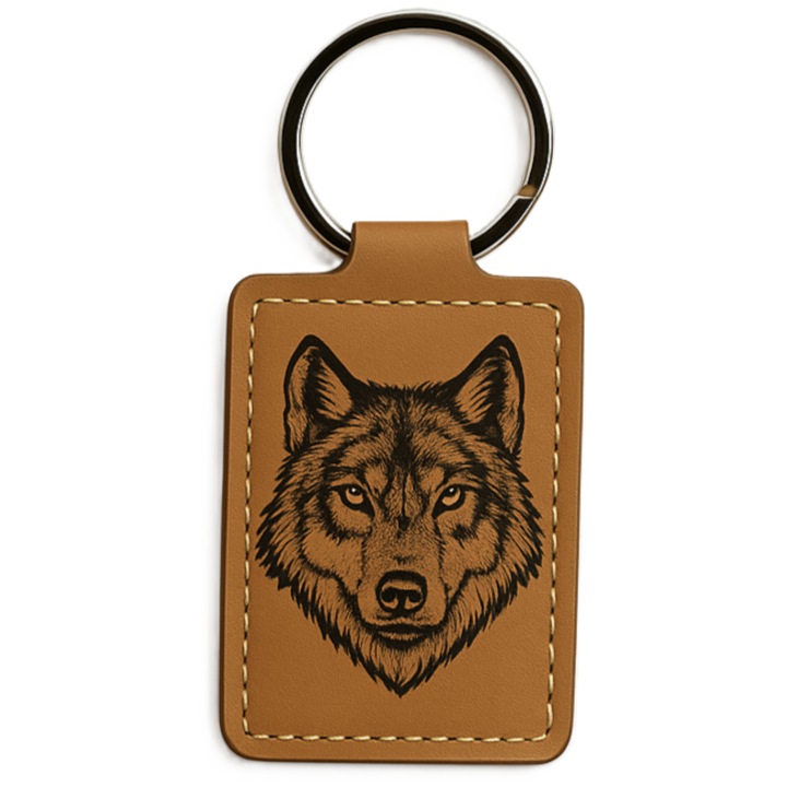 Farkasfej öko-bőr kulcstartó