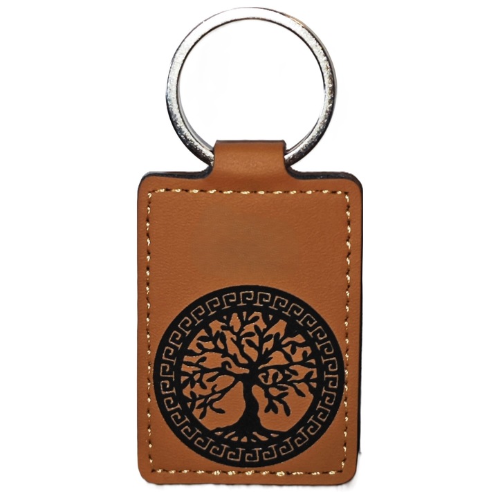 Görög életfa öko-bőr kulcstartó