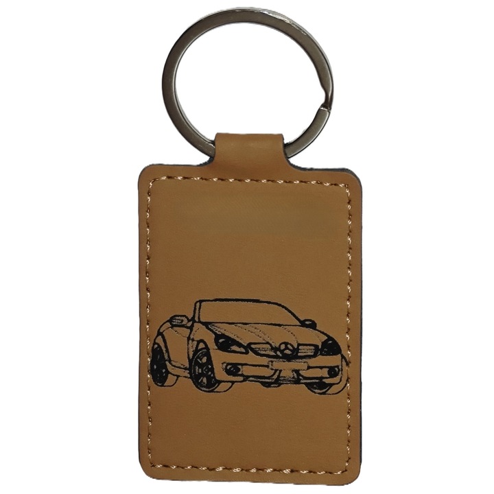 Sportautós öko-bőr kulcstartó