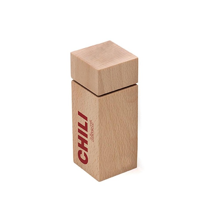 Râșniță din lemn pentru piper roșu și ardei Bisetti CORTINA – 12.5 cm