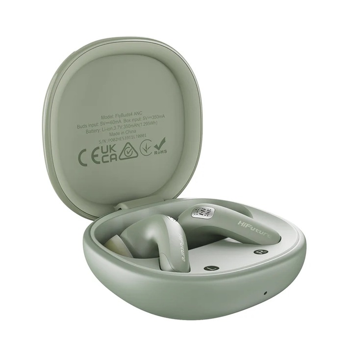 Безжични слушалки HiFuture FlyBuds 4, активно шумопотискане, 4 микрофона, зелени