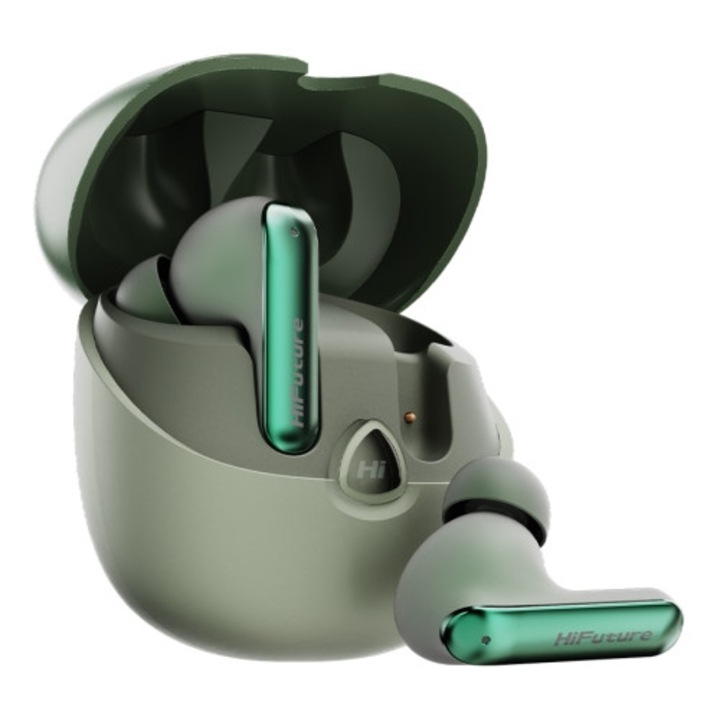 Слушалки HiFuture SonicAir, безжични, 35 часа живот на батерията, зелени