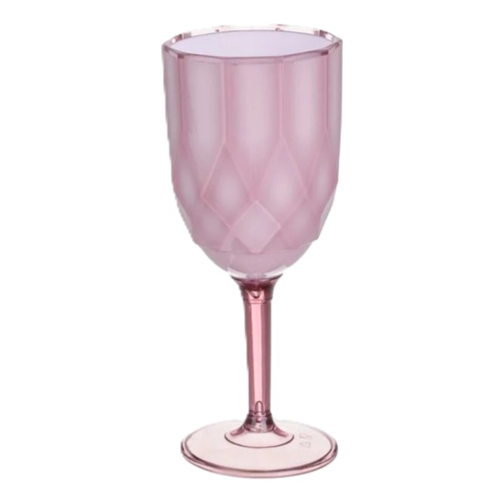 Pahar din plastic cu picior, 350ml - set 6 bucati Roz 350 ml