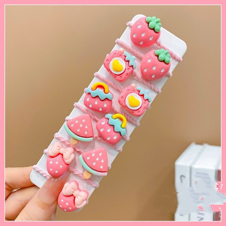 Bentită pentru fete, Omelivon, curea de păr moale, imprimeu desenat, bumbac, set multicolor