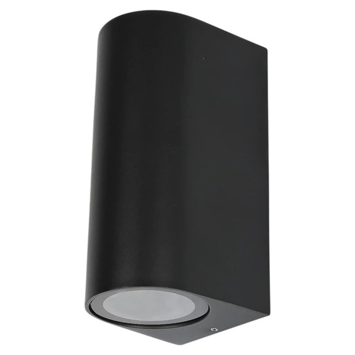 Lampa de perete Höfftech, rotundă, aluminiu, IP65, 2 x GU10, 8x15x6.8cm