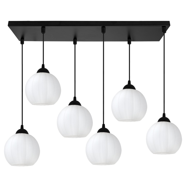 Lampa suspendată Light Home Costa, 6xE27, abajur alb, metal, 15x13, 5cm