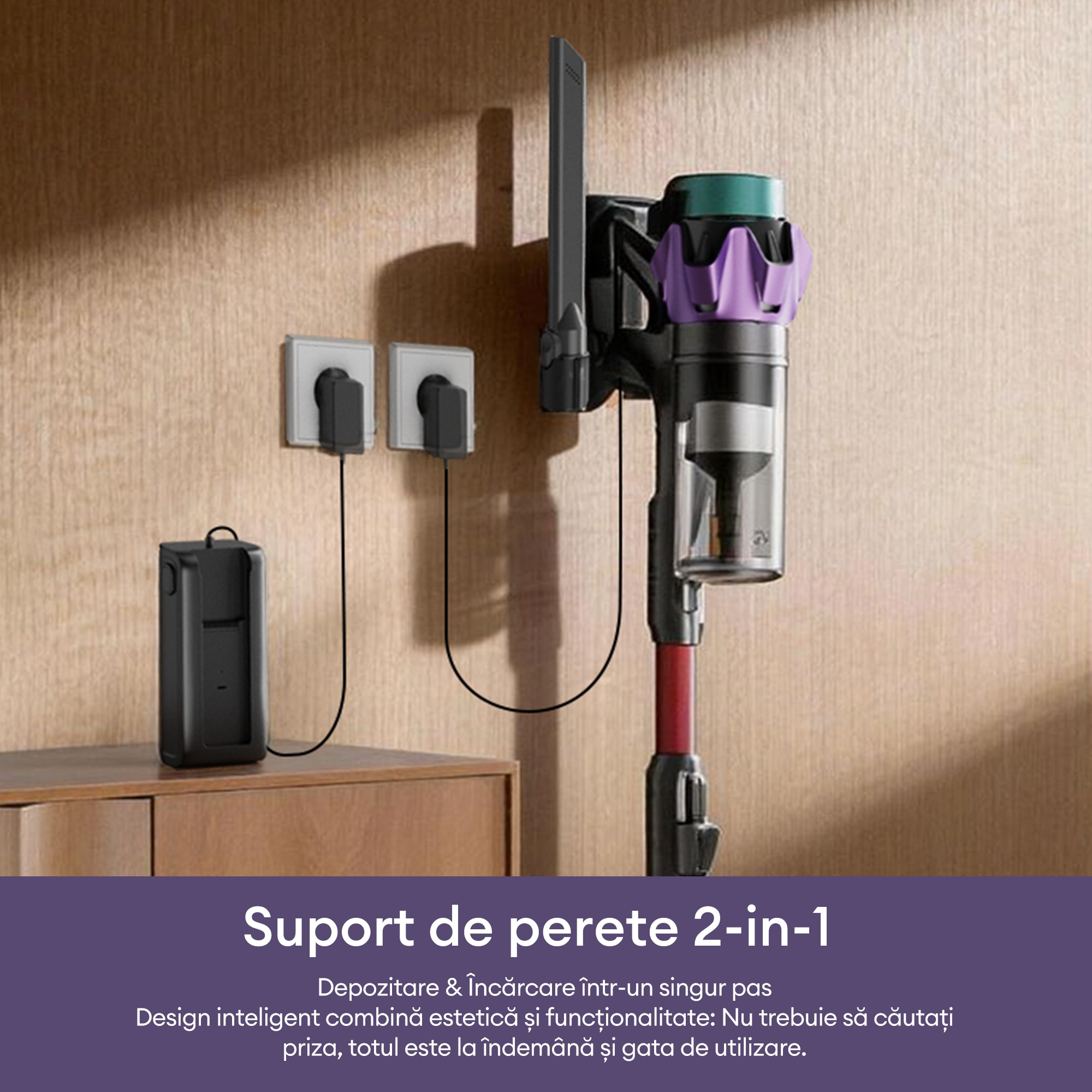 Aspirator fara fir Ultenic U18 PowerPro, putere de aspirare de 76.000 Pa, autonomie de 80 de minute, articulatie flexibila pivotanta la 180°, design autonom