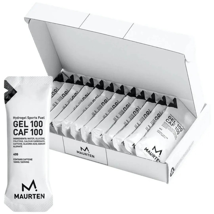Cutie cu geluri energizante cu cofeină, 12x40 g, Maurten, Gel 100 Caf 100 Box