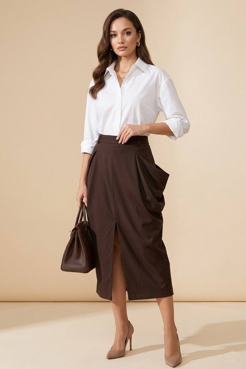 Fusta conica cu buzunare laterale Aimelia FR568