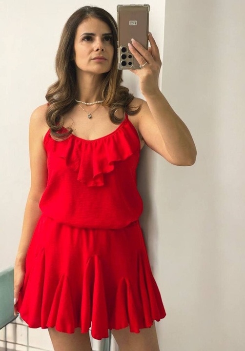 Set Dama GLAMSI Maieu și Fustă cu Pantaloni Scurți Integrati Negru, Mărimea S