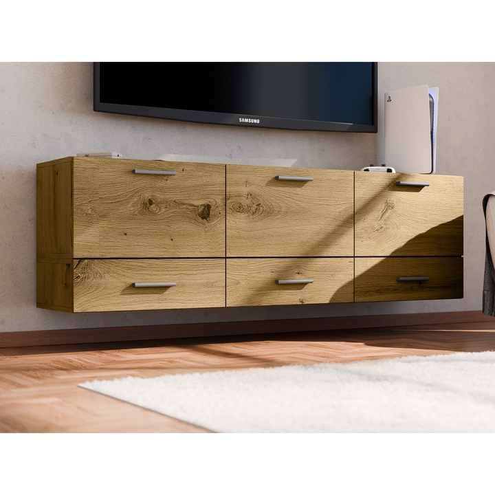 Set Comoda Modulara, Meblast, sertare cu autoinchidere, bej, 180x56x38cm