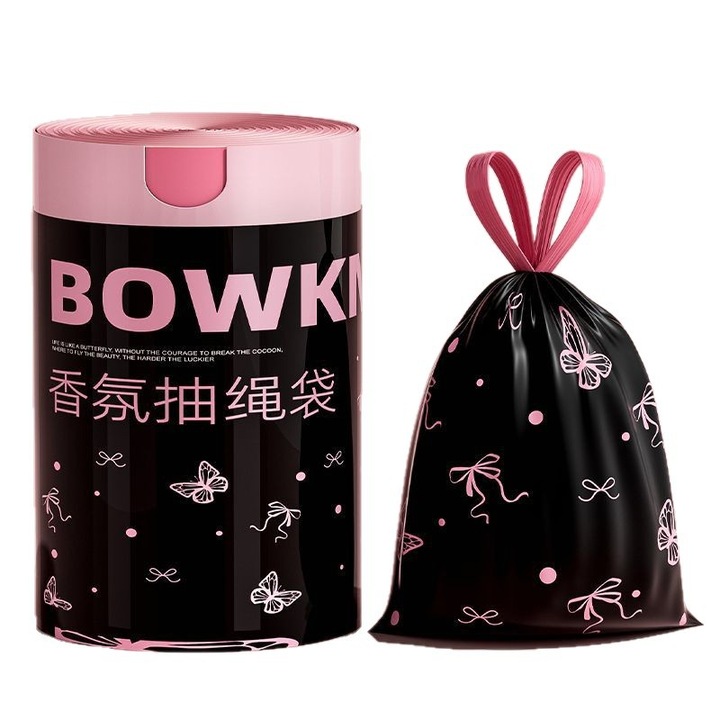 Ароматни торбички за отпадъци, 50 броя, 45x45см, екстра дебели, с връзка, модел ароматна панделка