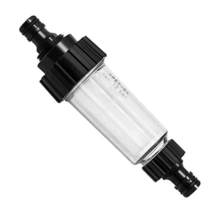 Filtru apa pentru furtun de gradina, set complet cu 2 elemente de schimb, 3/4 inch, transparent