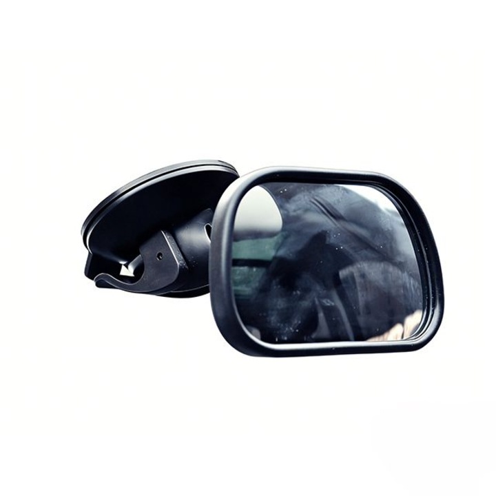 Autós baba tükör, biztonsági ülés tükör, tapadókorongos/csipeszes rögzítés, 85x50 mm