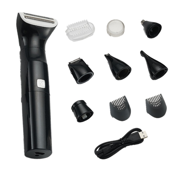 Епилатор Aiorber 7-в-1, водоустойчив IPX6, преносим, черен