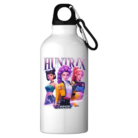 Huntrix K POP Demon Hunters kulacs, acél, 500 ml, karabinerrel, lezárt ...