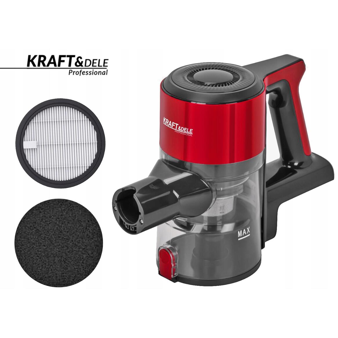 Aspirator vertical fara sac, 25.2 V, 2500 mAh, Kraft