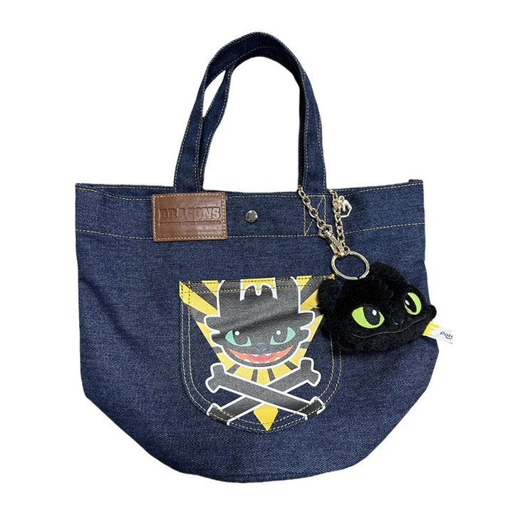 Дамска дънкова чанта Как да дресираш дракон Беззъб 20x20x23см