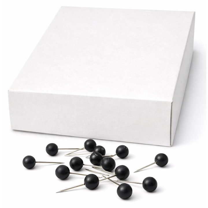 Ace negre cu cap din plastic J638-S, 0.60×17 mm, 1000 buc