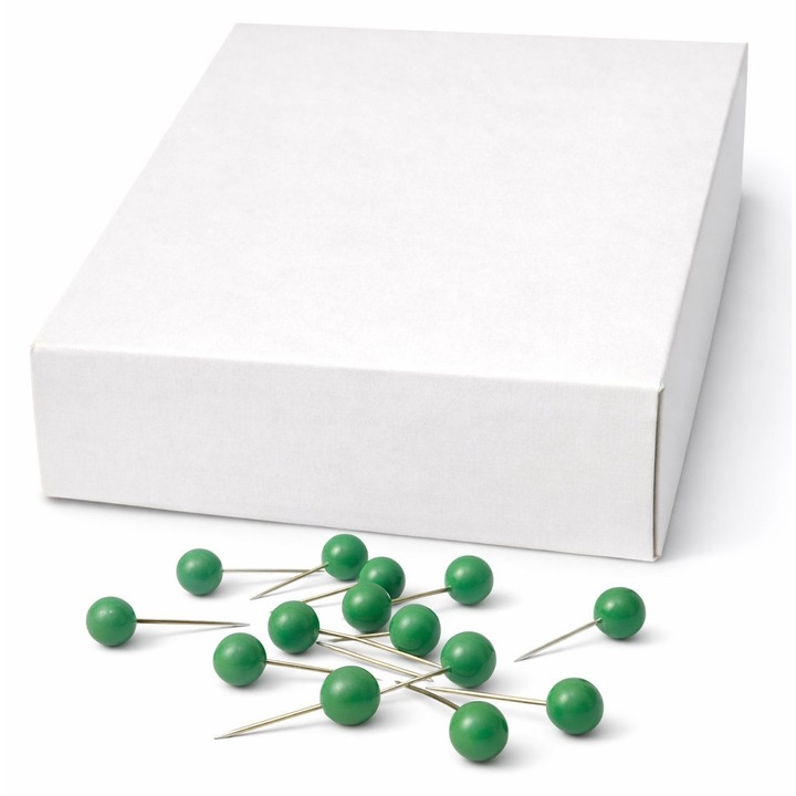 Zöld gombostű műanyag fejjel J638-GR, 0.60×17 mm, 1000 db