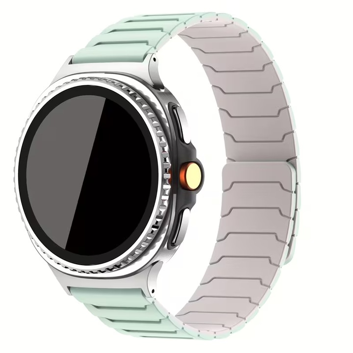 Szíj kompatibilis a Samsung Galaxy Watch 8 (40mm/44mm/Classic 46mm) & Watch Ultra 47mm (2024-2025) modellel, Mágneses, Menta - Elefántcsont