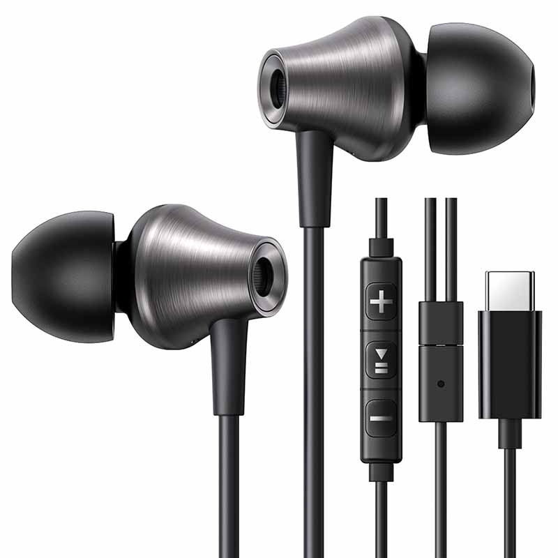 Casti cu fir Ugreen EP105, 3.5mm, negru, 10mm driver, microfon cu reducere a zgomotului, set cu 4 perechi de dopuri