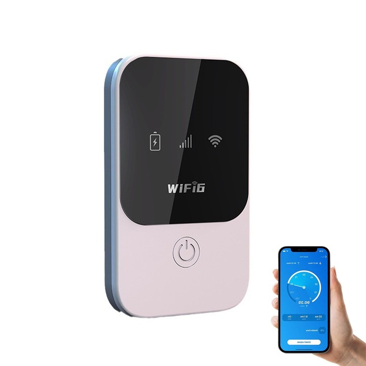 Безжичен 4G рутер Asskanaer, 3000mAh, 150Mbps, бял, 98x59x14.8mm