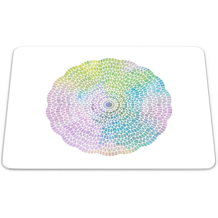 Mouse Pad Questo Casa, Mandala Multicolor, 22x18cm, design geometric, stil Zen