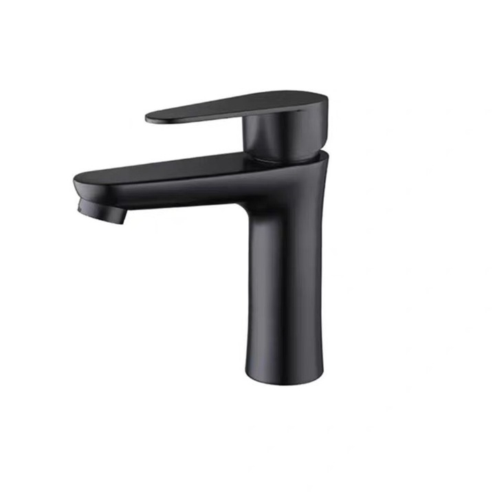 Csaptelep, szaniter, fürdőszobai, rozsdamentes acél, matt fekete, WC-mosdóhoz és pult alá építhető mosdóhoz