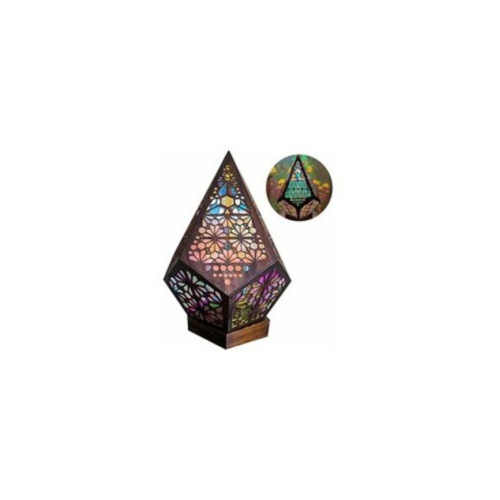 Lampa de podea decorativa, proiector de stele, design geometric modern, multicolor, 18x11x11cm, set 1 lampa
