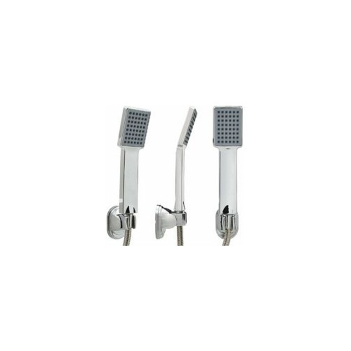 Cap de dus portabil cu furtun de 1,5m, crom, 5,7x21,2cm, set complet