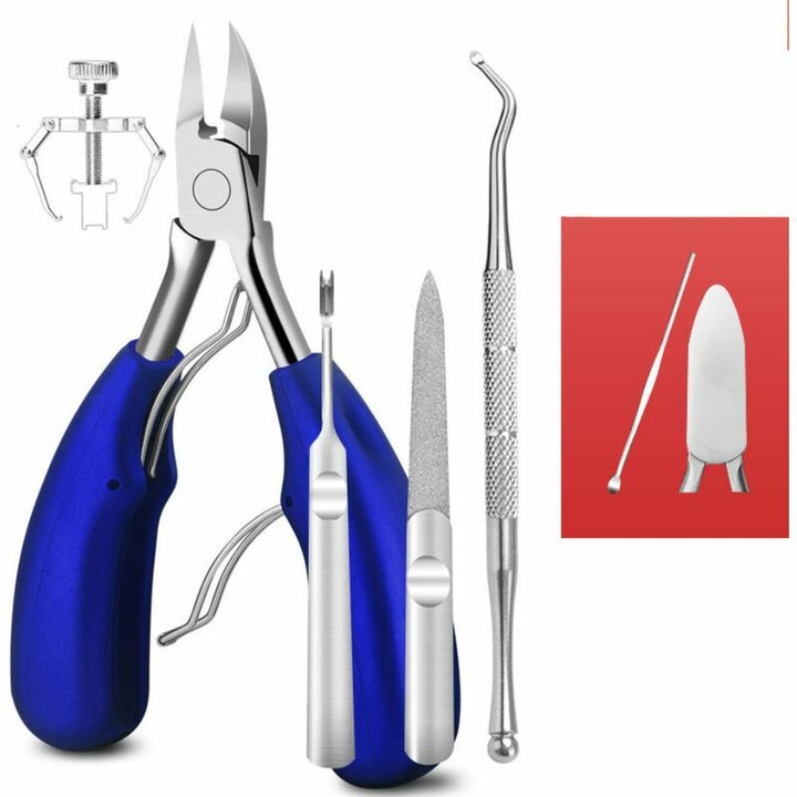 Unghiera profesionala 7-in-1 - Unghiera pentru unghii incarnate, precizie si confort (Albastru)