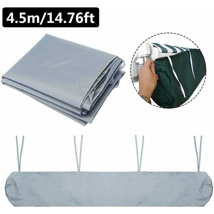 Husa protectoare pentru umbrela, 4.5m, impermeabil, negru