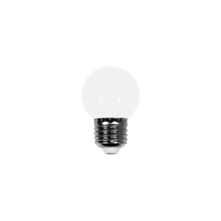 Set de 2 becuri LED 3W E27, alb, diametru 4.5cm