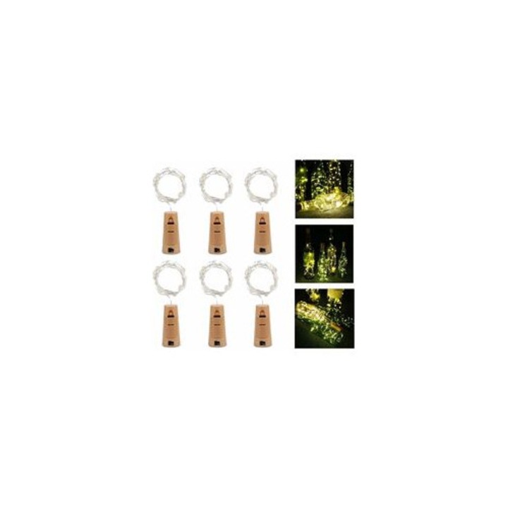 10 db-os LED-es üvegkupolás lámpaszett, 1m, 10 LED, meleg fehér, otthoni dekoráció, party, karácsony