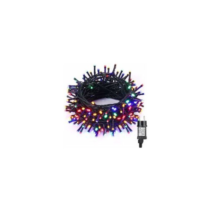 Luminite de Craciun, 200 LED, 20m, multicolor, impermeabile, set decorativ interior/exterior