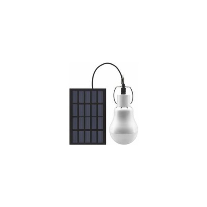 Lampa solara portabila, 6.5x6.5x11cm, eficienta energetica, cu carlig metalic, pentru gradina, camping