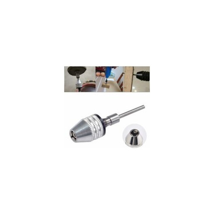 Set adaptor cheie fara fir cu mandrina cu 3 colti, 2.35 mm, pentru biti de gaurit 0.3-3.4 mm