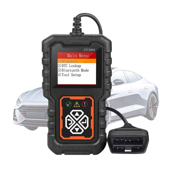 Scaner de Diagnosticare IDAMAKON Tester Diagnoza Auto Universal pentru Citire/Stergere Coduri de Eroare Resetarea Martorului Check Engine Tester de Baterie 9 limbi LCD Negru