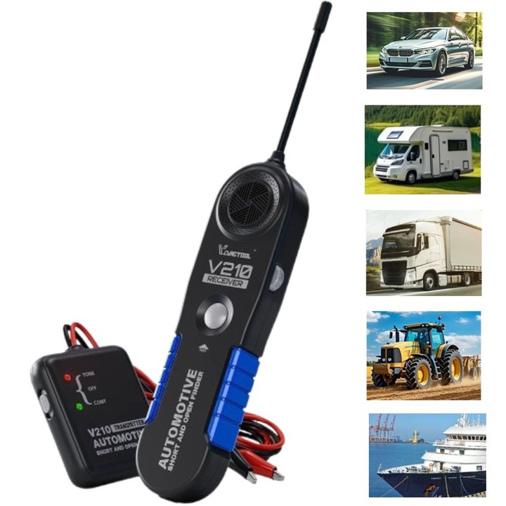 Tester circuit auto BALQRA VDIAGTOOL V210, detectare scurtcircuit, sonda flexibila 17cm, negru