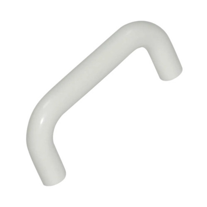Maner mobila plastic alb, 64mm, distanta perforatii 64mm, 10x30x10mm